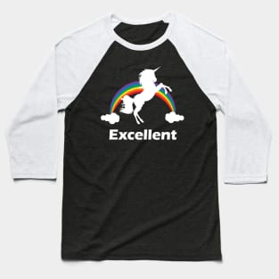 Excellent Rainbow Unicorn Design Baseball T-Shirt